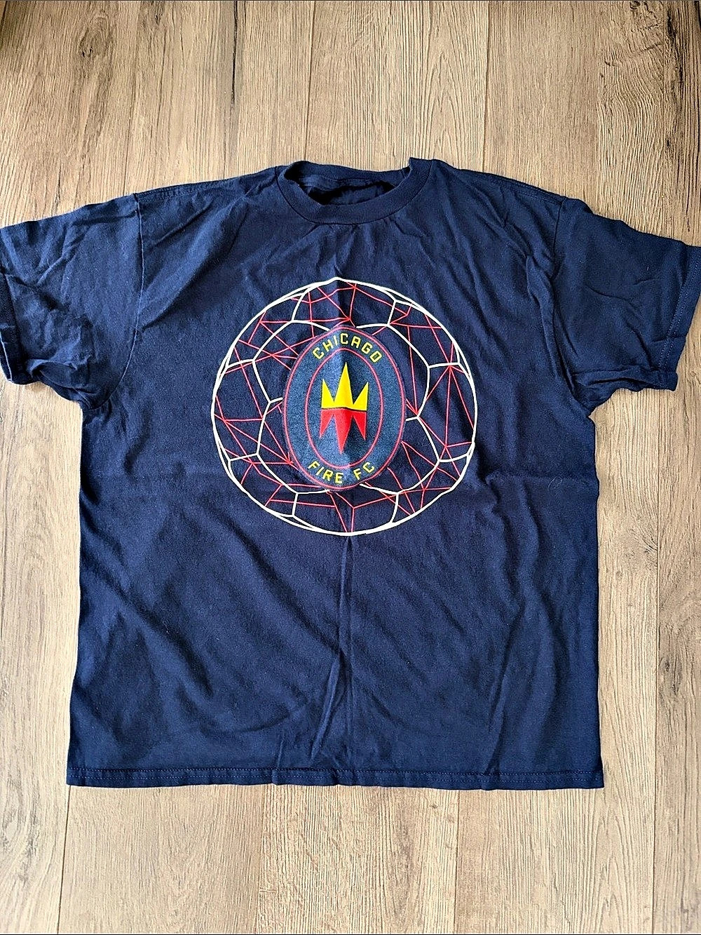 MLS Chicago Fire FC Graphic Tee-Size Medium, Blue